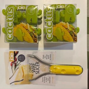 Joie Cheese Wire Slicer and two packs of Cactus Taco Holders Set